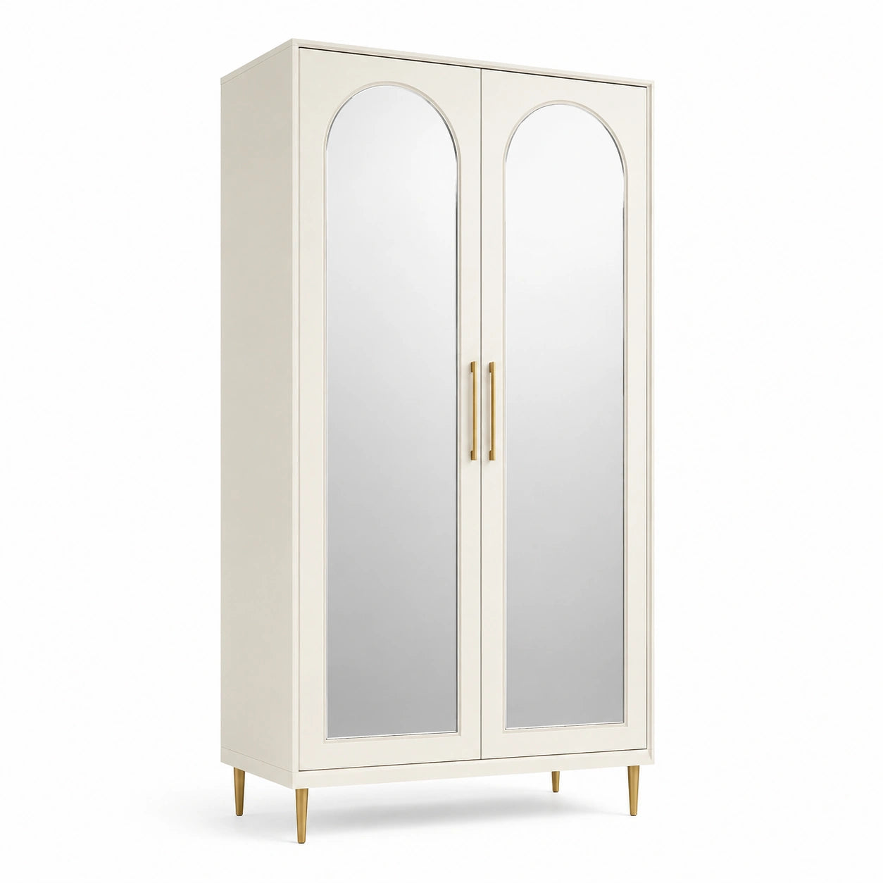 Armoire en bois avec portes miroir 200x90x50 cm