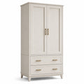Armoire en Bois avec 2 Portes et 2 Tiroirs Blanc