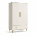 Armoire en bois avec métal, couleur crème 180x90x50 cm