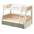 Lit superposé en bois avec échelle et tiroirs de rangement 200x140/90 cm