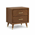 Table de chevet en bois et rotin 45x35x60cm