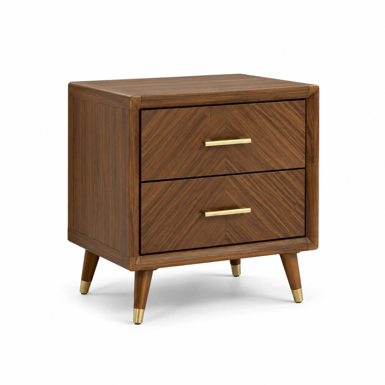 Table de chevet en bois et rotin 45x35x60cm