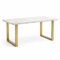 Table ronde en bois de chêne avec pied conique en métal noir et doré