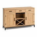 Buffet en bois avec étagère à vin et portes