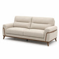Canapé 3 places en tissu beige avec pieds en bois