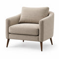 Fauteuil en tissu avec pieds en bois