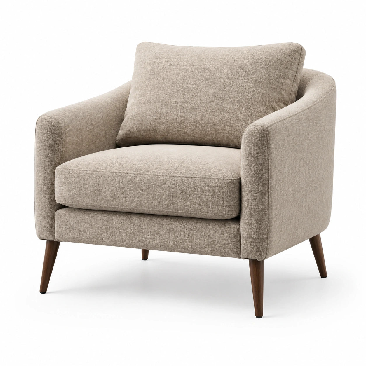 Fauteuil en tissu avec pieds en bois