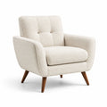 Fauteuil en bois de noyer et tissu polyester vert, 85cm x 70cm x 75cm