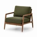 Fauteuil à bascule en bois et métal avec tissu bouclé écru