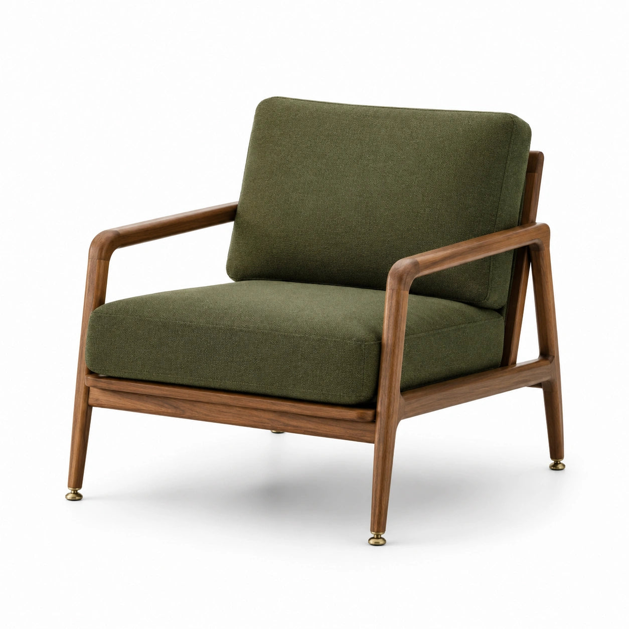 Fauteuil à bascule en bois et métal avec tissu bouclé écru