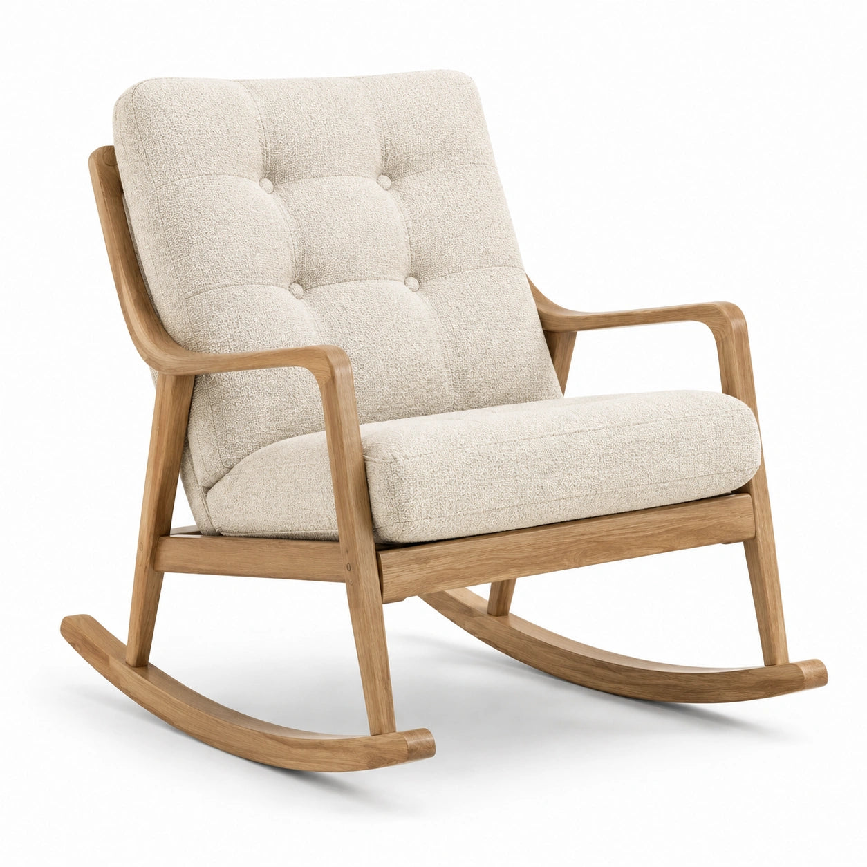 Fauteuil à bascule en velours côtelé vert